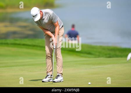 Blaine, Minnesota, USA. Juli 2024. KEEGAN BRADLEY spielt 2024 bei den PGA 3M Open im TPC Twin Cities am 26. Juli 2024 in Loch 7. (Kreditbild: © Steven Garcia/ZUMA Press Wire) NUR REDAKTIONELLE VERWENDUNG! Nicht für kommerzielle ZWECKE! Quelle: ZUMA Press, Inc./Alamy Live News Stockfoto