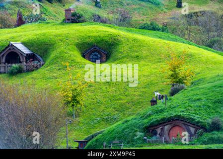 Hobbit Hole in Matamata - Neuseeland Stockfoto