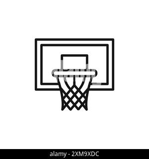 Basketball Hoop Icon Outline Kollektion oder Set in Schwarz-weiß-Umrandung Stock Vektor