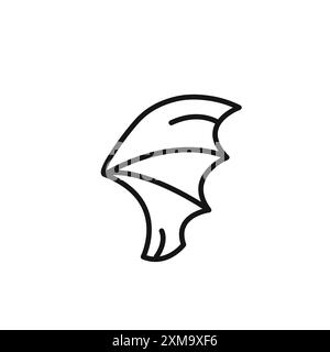 Bat Wing Icon Outline Kollektion oder Set in Schwarzweiß-Outline Stock Vektor