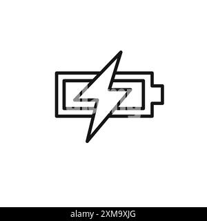 Batteriesymbole oder Set in Schwarzweiß-Umrandung Stock Vektor