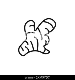 ginger Icon Outline Kollektion oder Set in Schwarz-weiß-Kontur Stock Vektor