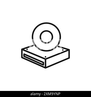 DVD-CD-ROM-Disc-Symbol umrahmt Sammlung oder in Schwarzweiß umrahmt Stock Vektor