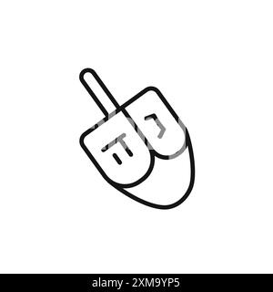 Dreidel Icon Outline Kollektion oder Set in Schwarzweiß-Outline Stock Vektor