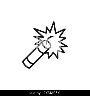 Dynamit Icon Outline Kollektion oder Set in Schwarz-weiß-Kontur Stock Vektor