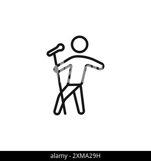 Sing Icon Outline Kollektion oder Set in Schwarzweiß Outline Stock Vektor