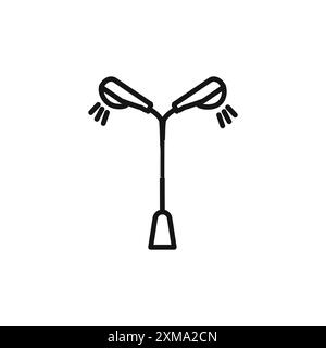 Straßenbeleuchtung Icon Outline Kollektion oder Set in Schwarz-weiß-Kontur Stock Vektor