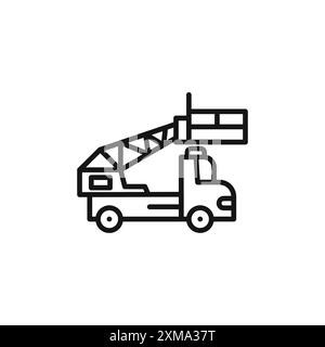 Rescue Truck Basket Icon Outline Kollektion oder Set in Schwarz-weiß-Kontur Stock Vektor