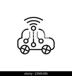 Smart Car Icon Outline Kollektion oder Set in Schwarz-weiß-Kontur Stock Vektor