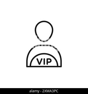 vip Person Icon Outline Kollektion oder Set in Schwarz-weiß-Kontur Stock Vektor