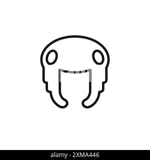 Taekwondo Helm Icon Outline Kollektion oder Set in Schwarz-weiß-Umrandung Stock Vektor