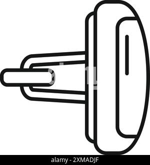 Linienzeichnung eines zu vermietenden Elektrorollers mit Schwerpunkt auf nachhaltiger urbaner Mobilität Stock Vektor