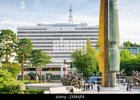 Das koreanische Kriegsdenkmal und das Ministerium für nationale Verteidigung Stockfoto