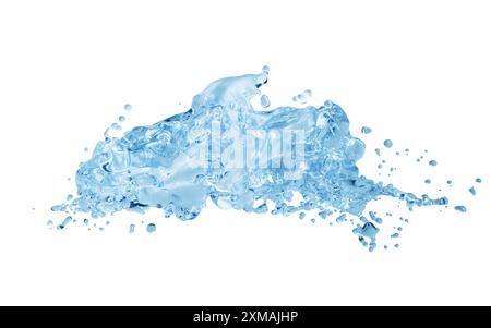 Fließendes Wasser, flüssiger Hintergrund, 3D-Rendering. 3D-Abbildung. Stockfoto