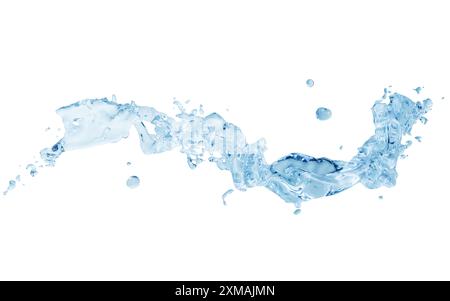 Fließendes Wasser, flüssiger Hintergrund, 3D-Rendering. 3D-Abbildung. Stockfoto