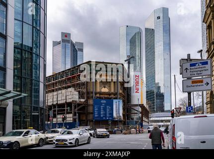 Die Baustelle des Central Business Tower in der Neuen Mainzer Straße in Frankfurt am Main wird 205 Meter hoch mit 52 Stockwerken, Büro sein Stockfoto