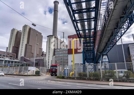 Das Blockheizkraftwerk Mainova West verbrennt Kohle und Erdgas, um Strom und Fernwärme sowie Kraft-Wärme-Kopplung zu erzeugen Stockfoto