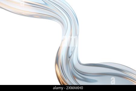 Dunkeltransparente Glaskurven, 3D-Rendering. 3D-Abbildung. Stockfoto