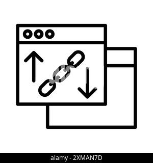 Backlink Icon Linear-Logo-Set-Kollektion in Schwarz-weiß für Web Stock Vektor