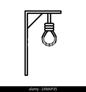 Linear-Logo-Set-Kollektion für Galgen-Icon in Schwarz-weiß für Web Stock Vektor