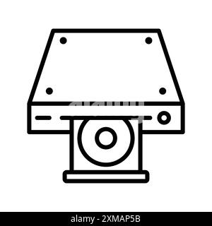 DVD CD-ROM Disc Symbol lineare Logo-Set-Sammlung in Schwarzweiß für Web Stock Vektor