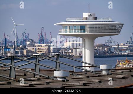 Leuchtturm Zero an der Spitze des Baakenhoeft, Wohnprojekt, Modellbau, Hafencity Hamburg, neuer Stadtteil an der Elbe, auf dem Gelände der Stockfoto