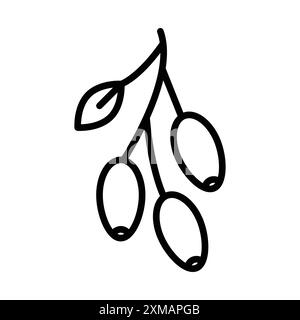 Jujube Icon SET Kollektion mit linearen Logomarken in Schwarz-weiß für Web Stock Vektor