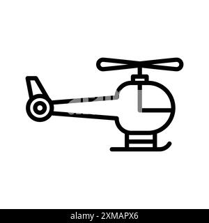 Helikopter Icon – Linear-Logo-Set-Kollektion in Schwarz-weiß für Web-Zwecke Stock Vektor