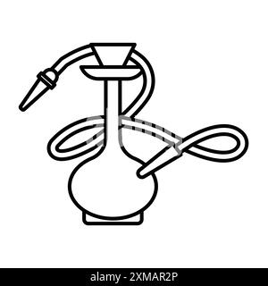 Hookah Icon – Linear-Logo-Set-Kollektion in Schwarz-weiß für Web-Zwecke Stock Vektor