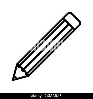 Linear-Logo-Set-Kollektion mit Bleistiftsymbol in Schwarz-weiß für Web-Zwecke Stock Vektor