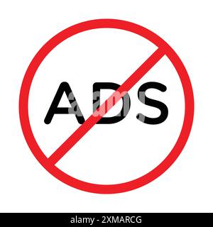 No ADS Symbol Linear-Logo-Set-Kollektion in Schwarz-weiß für das Web Stock Vektor