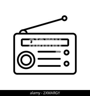 Kollektion mit linearen Logomarken für Funkgeräte in Schwarz-weiß für Web Stock Vektor