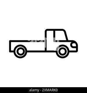 Pickup Truck icon Kollektion mit linearen Logomarken in Schwarz-weiß für Web-Zwecke Stock Vektor