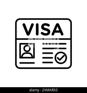 Starten Sie die Kollektion Visa Icon Linear Logo Set in Schwarz-weiß für das Web Stock Vektor