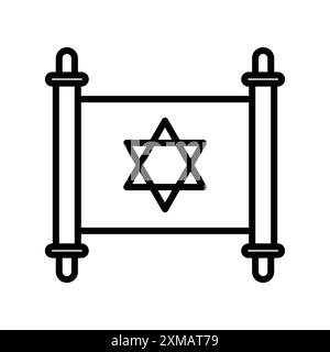 Torah Icon Linear-Logo-Set-Kollektion in Schwarz-weiß für Web Stock Vektor