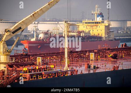 LPG-Tanker Navigator Genesis, Flüssiggas, Autogas, Flüssiggastransport, im Hafen von Rotterdam, in den Petroleumhaven Stockfoto