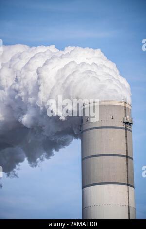 Schornstein des Kraftwerks Uniper Maasvlakte, Kohlekraftwerk, im Seehafen Rotterdam, Niederlande, Tiefseehafen Maasvlakte 2, ON Stockfoto