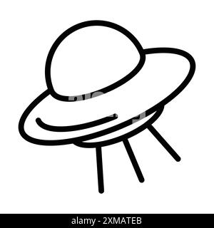 ufo Flying Icon Linear Logo Set Kollektion in Schwarz-weiß für Web Stock Vektor