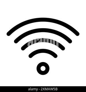 Kollektion mit linearen Logomarken für WLAN-Symbol in Schwarzweiß für das Web Stock Vektor