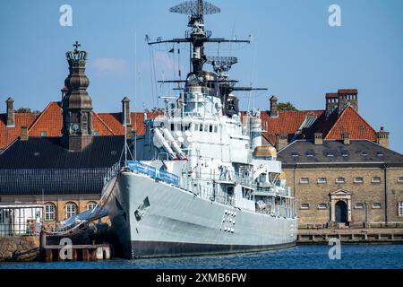 Museumsschiff, Fregatte Peder Skram, an der Kopenhagener Marinestation auf Nyholm, Kopenhagen, Dänemark Stockfoto