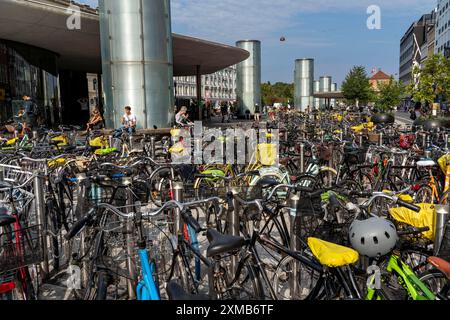 Fahrradparkplatz, U-Bahn-Station Norreport, im Stadtzentrum von Kopenhagen, gilt als Fahrradhauptstadt der Welt, 45 % der Einwohner Stockfoto