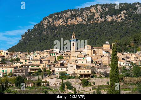 Das Dorf Valldemossa im Nordwesten der Insel, Serra de Tramuntana, Mallorca, Spanien Stockfoto