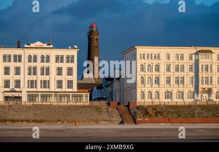 Skyline der Nordseeinsel Borkum, Ostfriesland, Niedersachsen, Deutschland Stockfoto