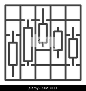 Candlestick Chart Vektor Kryptowährung Handelskonzept Symbol oder Symbol in dünner Linie Stil Stock Vektor