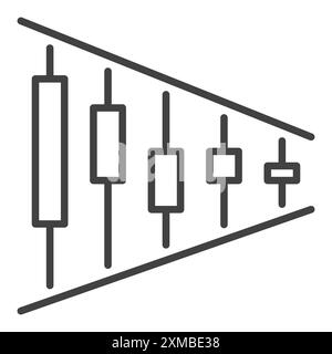 Krypto-Dreiecksmuster Vektor Kerzendiagramm Konzept Umrisssymbol oder Designelement Stock Vektor