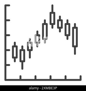 Kryptowährung Handelsvektor Candlestick Chart Formation Konzept lineares Symbol oder Logo Element Stock Vektor