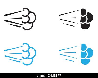 Air Spray Cloud Icon Vektorlinie Logozeichen oder Symbol Set Kollektion Outline Style Stock Vektor