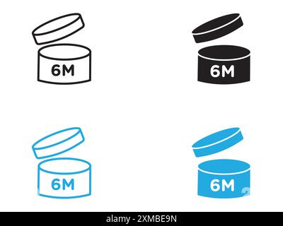 6 Monate PAO Icon Vektorlinie Logomarke oder Symbol Set Kollektion Outline Style Stock Vektor