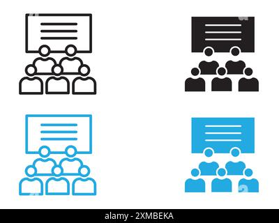 Klassenzimmer Symbol Vektorlinie Logo-Marke oder Symbol Set Kollektion Umrissstil Stock Vektor
