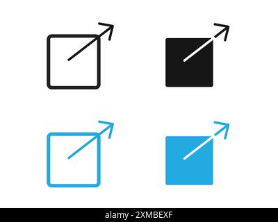 Outline-Stil für externe Link-Symbol-Vektorlinie Logo-Marke oder Symbolsatz-Sammlung Stock Vektor